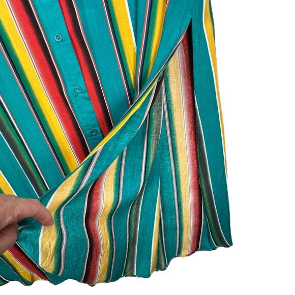 Andree by Unit Maxi Shirt Dress Womens Small Embroidered Southwest Western Rodeo - Picture 7 of 10